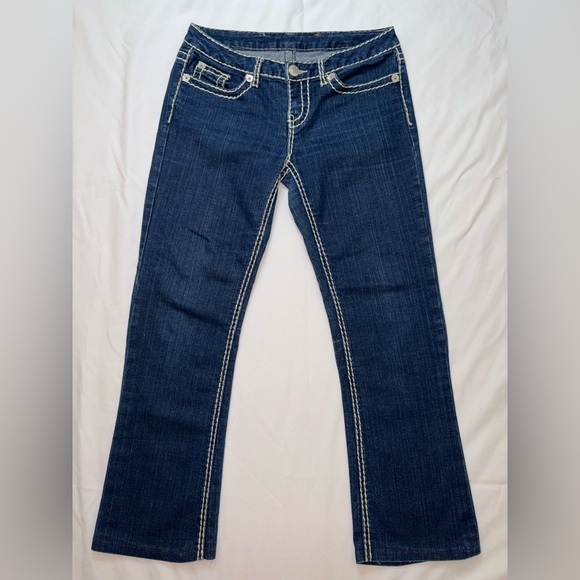 Seven7 Denim - Seven7 Vintage Size 29 Dark Wash Y2K Contrast Stitching Low Rise Jeans